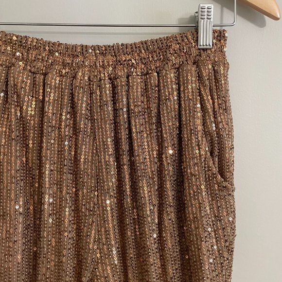 Tan Sequin Joggers - Picture 2 of 2